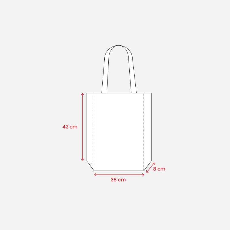 Shopper de algodón orgánico, asas largas y refuerzos