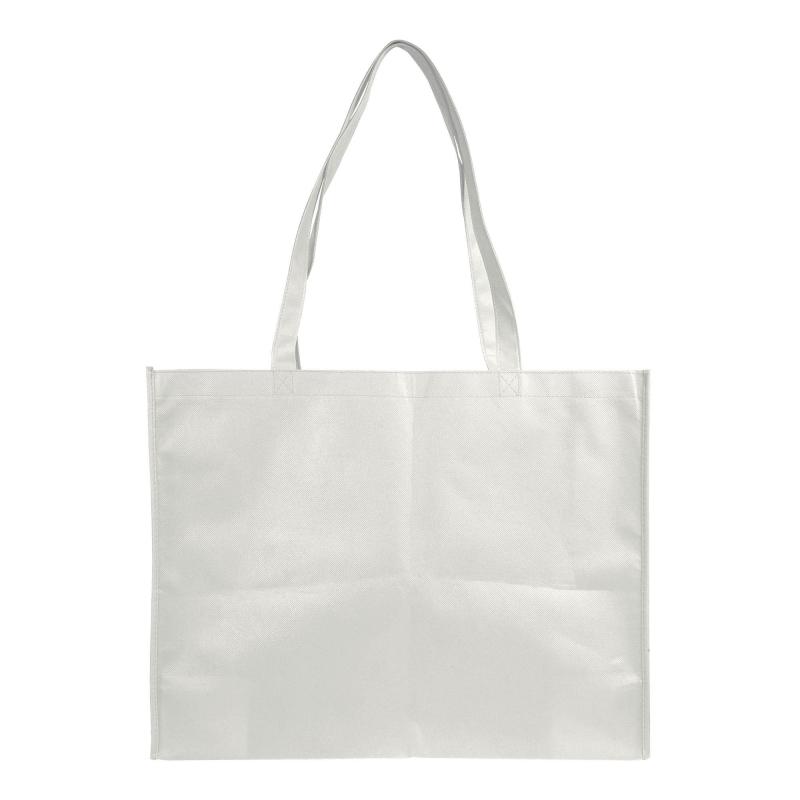 Shopper con fuelle en TNT cosido, asas largas