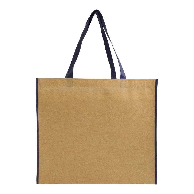 Bolso de la compra no tejido laminado con asas largas de color y refuerzo