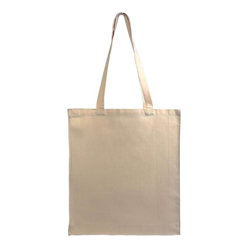 Bolsa de canvas en varios colores 180 gr/m&sup2; y asas de 75 x 2,5 cm. Medidas 38 x 42 x 8,5 c
