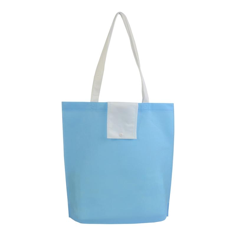 Shopper plegable en TNT 80g / m2 termosellada, asas cortas