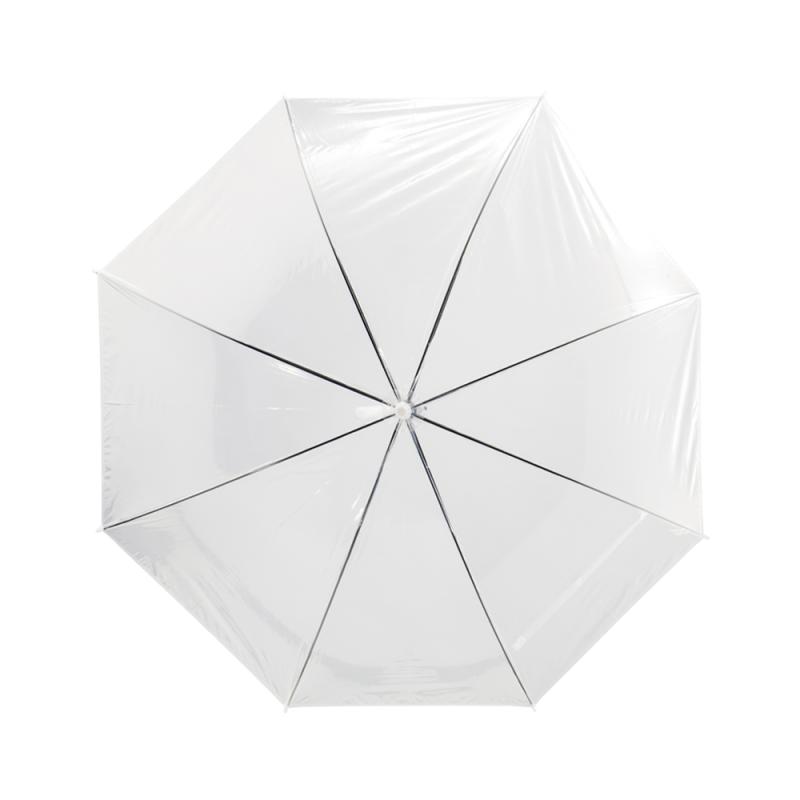 Paraguas automático con marco de metal y mango de plástico curvado