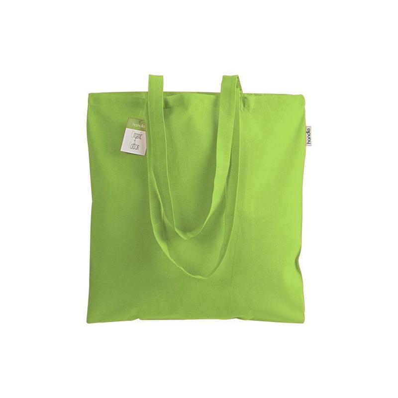 Bolsa de algodón orgánico 140 g / m2, asas largas
