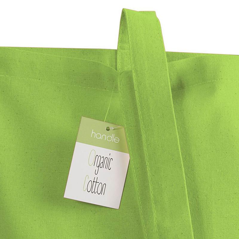 Bolsa de algodón orgánico 140 g / m2, asas largas