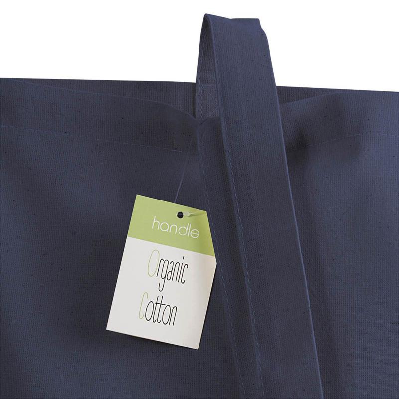 Bolsa de algodón orgánico 140 g / m2, asas largas