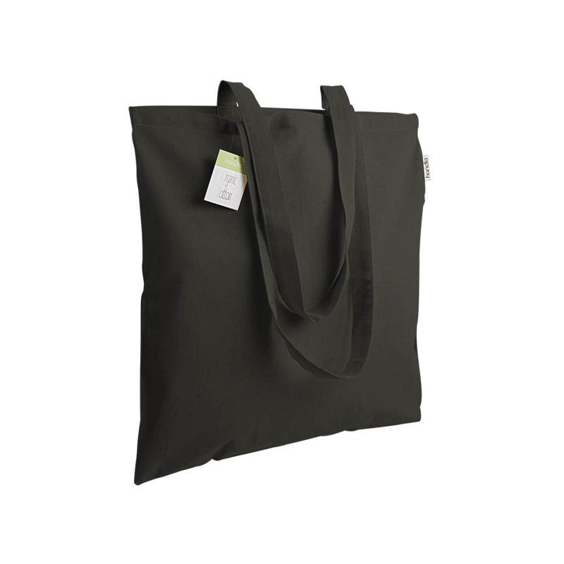 Bolsa de algodón orgánico 140 g / m2, asas largas