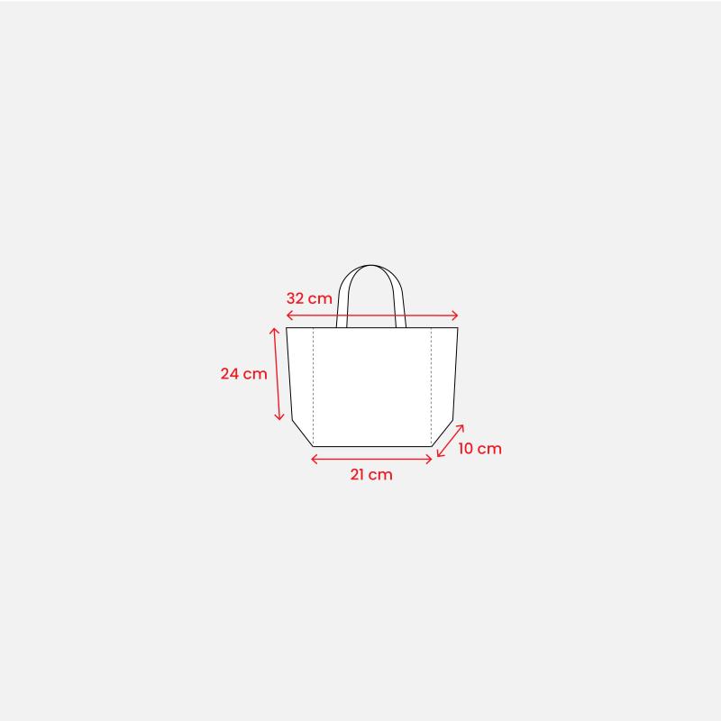 Bolsa de la compra de algodón de 120 g/m2, con asas cortas y fuelle