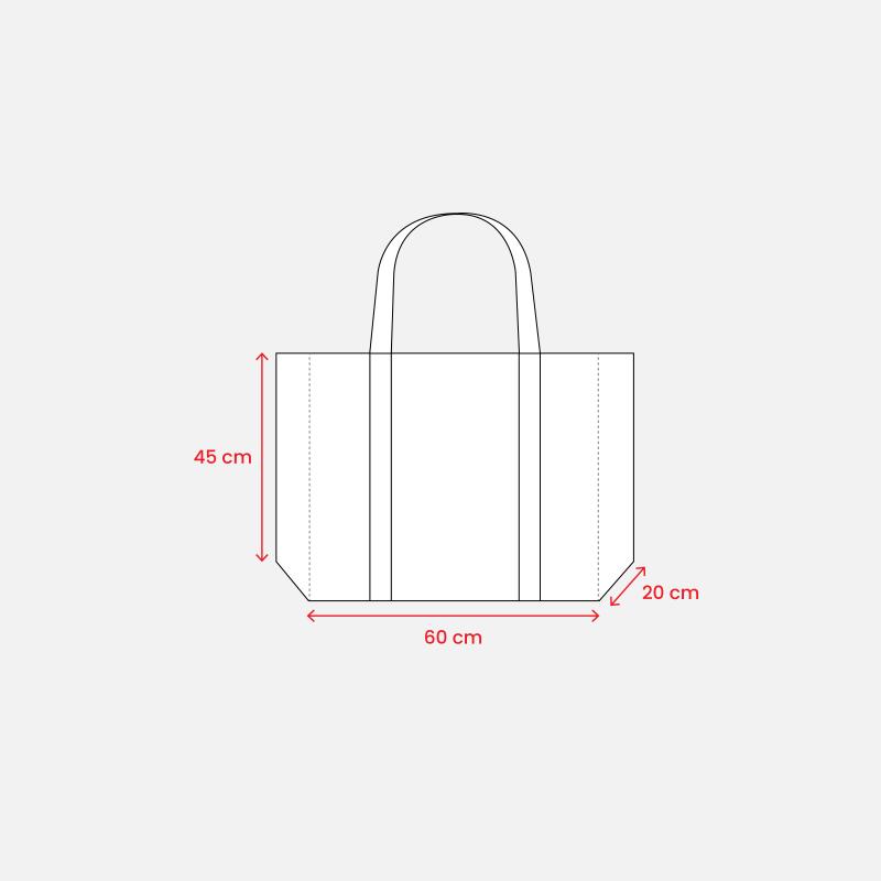 Bolsa shopper de tejido sin tejer 100 g/m2 con asas largas y fuelle