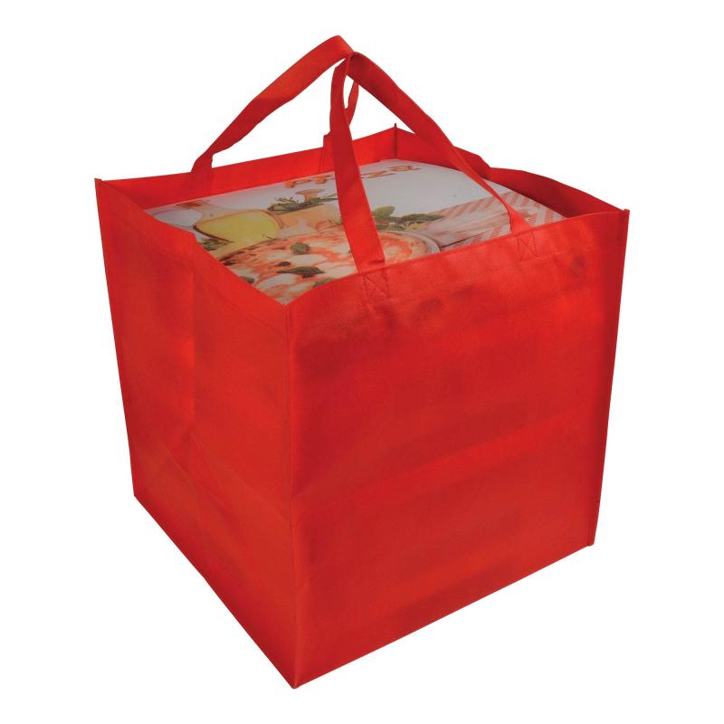 Bolsa shopper de tejido sin tejer 100 g/m2 con asas largas y fuelle