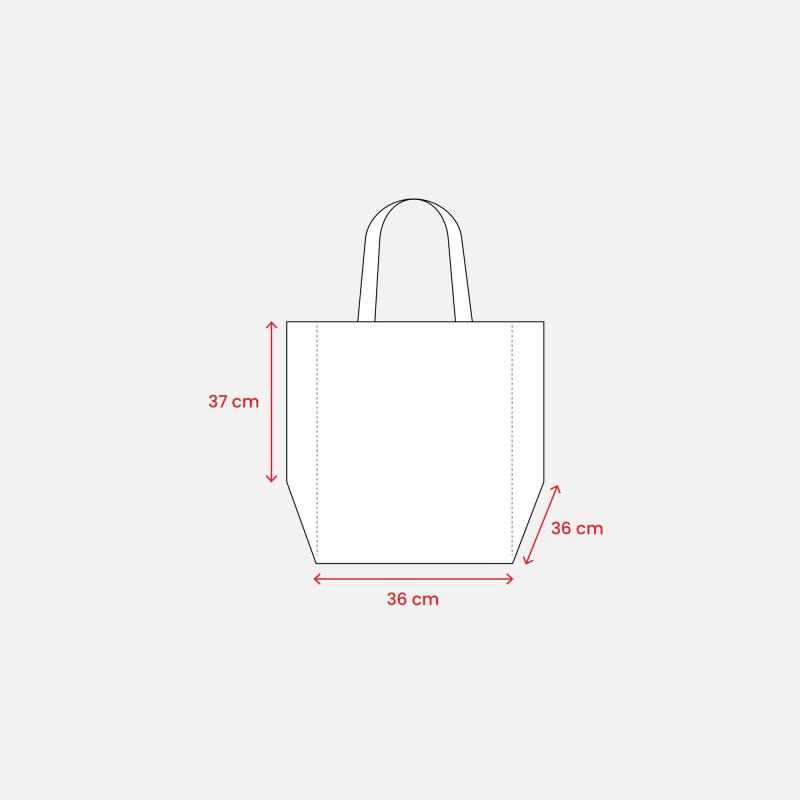 Bolsa shopper de tejido sin tejer 100 g/m2 con asas largas y fuelle
