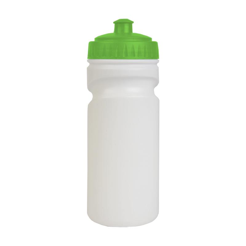 Cantimplora de plástico libre de BPA blanco (500 ml) con tapa de color