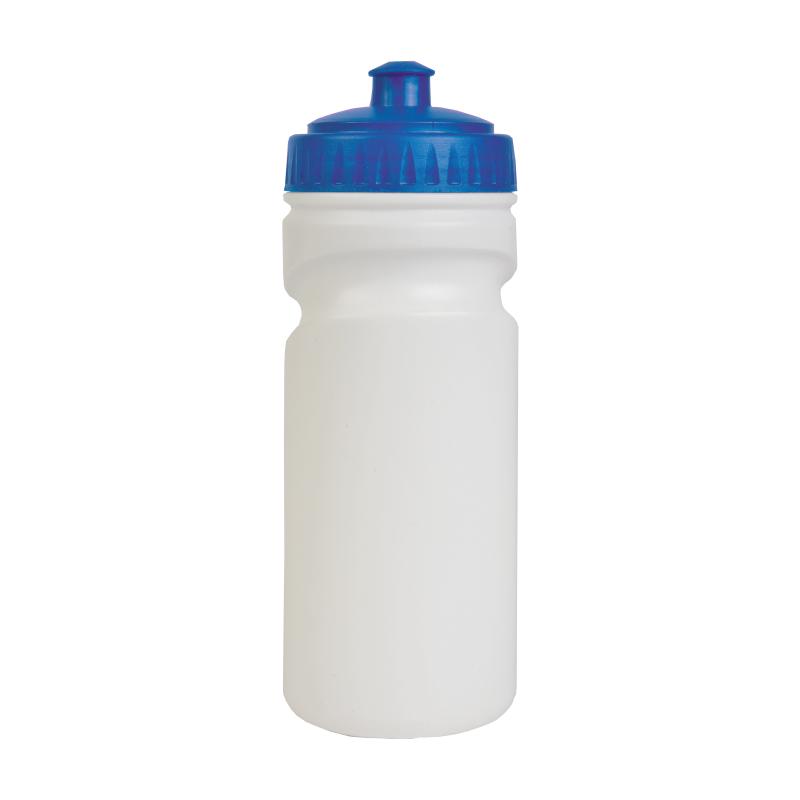 Cantimplora de plástico libre de BPA blanco (500 ml) con tapa de color