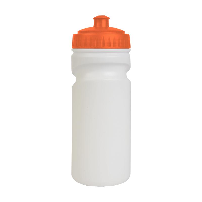 Cantimplora de plástico libre de BPA blanco (500 ml) con tapa de color