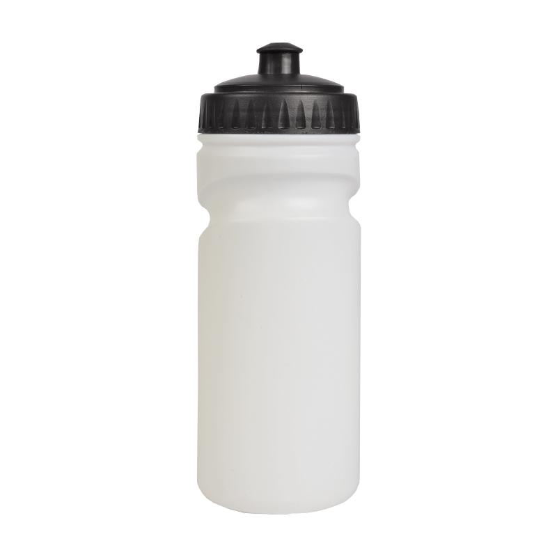 Cantimplora de plástico libre de BPA blanco (500 ml) con tapa de color