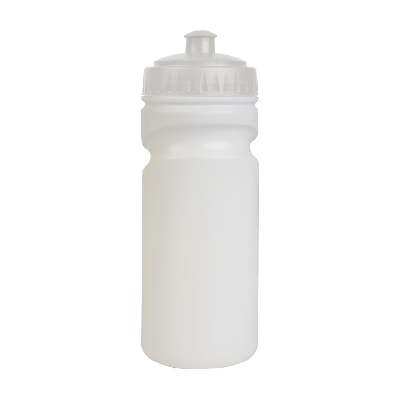 Cantimplora de plástico libre de BPA blanco (500 ml) con tapa de color