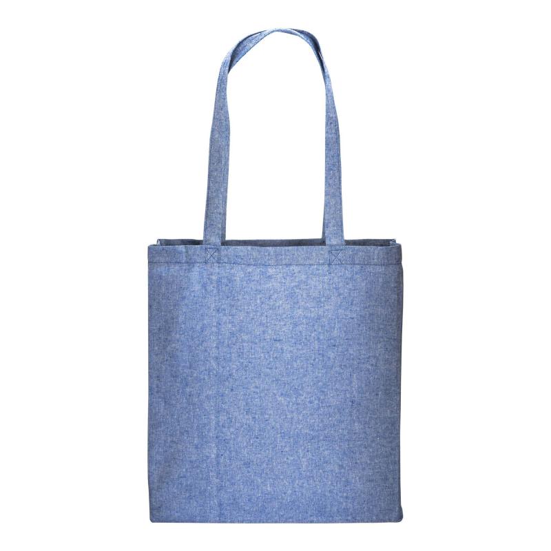 Bolsa de algodón reciclado efecto melange, asas largas y fuelles