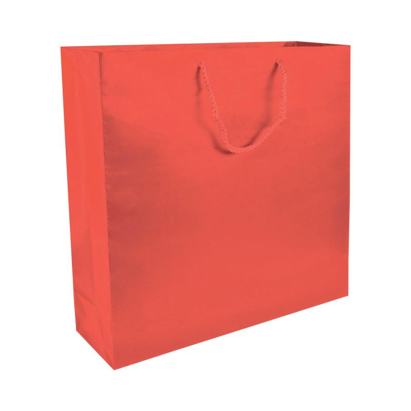 Bolsa de papel laminado mate, asas y base reforzada 45x49x15 cm
