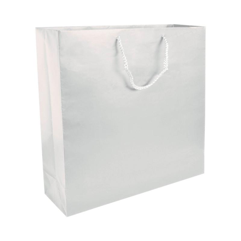 Bolsa de papel laminado mate, asas y base reforzada 45x49x15 cm
