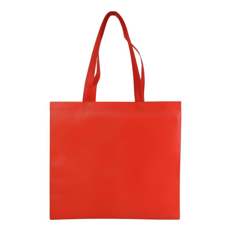 Bolsa laminada de tejido sin tejer, asas largas y fuelle