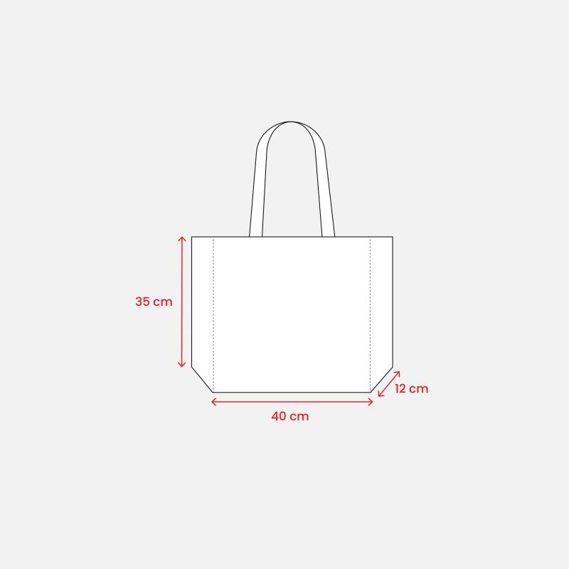 Bolsa laminada de tejido sin tejer, asas largas y fuelle
