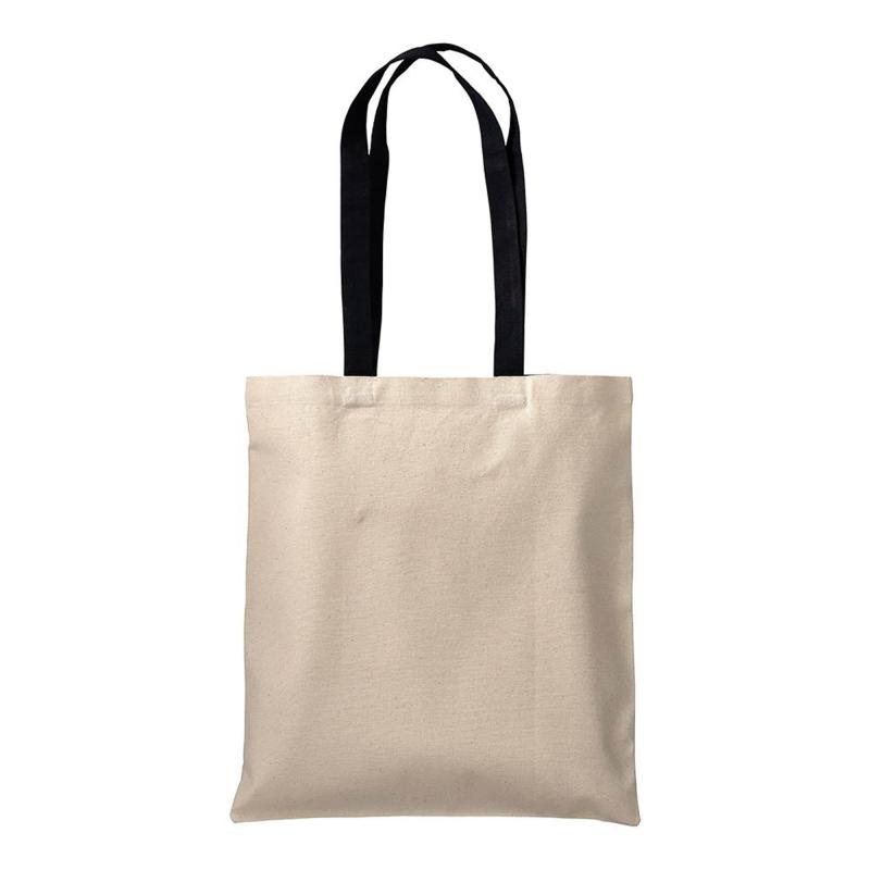 Bolsa de algodón natural (220 g/m2), asas largas de colores