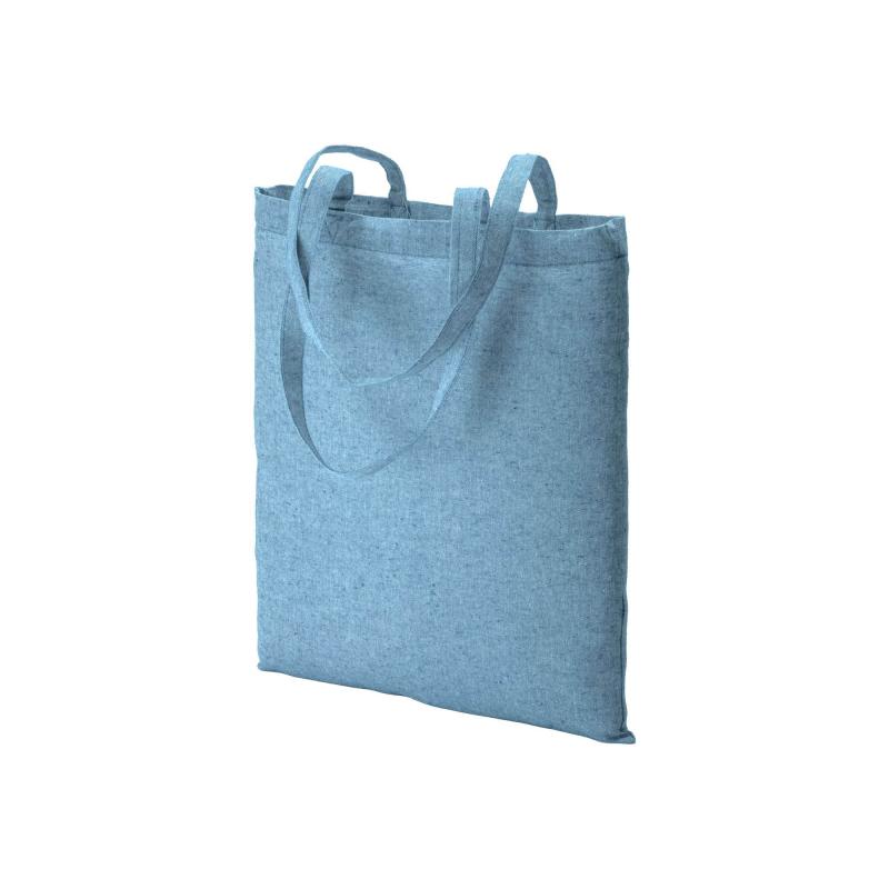 Bolsa de algodón reciclado efecto melange, mangos largos