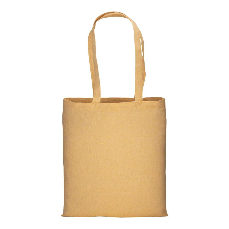 Bolsa de algodón reciclado efecto melange, mangos largos