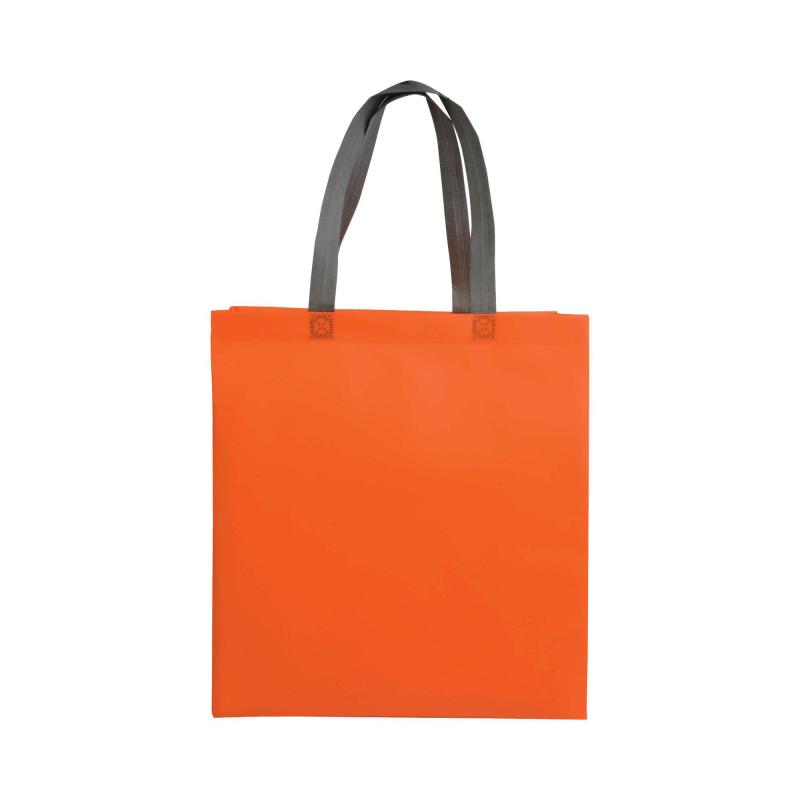 Bolsita de tejido sin tejer laminado, asas cortas y fuelle