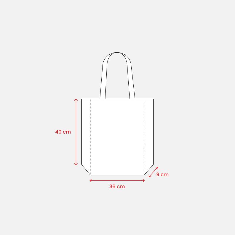 Bolsa de tejido sin tejer termosoldado, asas largas y fuelle