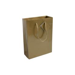 Bolsa de papel plastificado y cable de mangos + tarjetas de visita