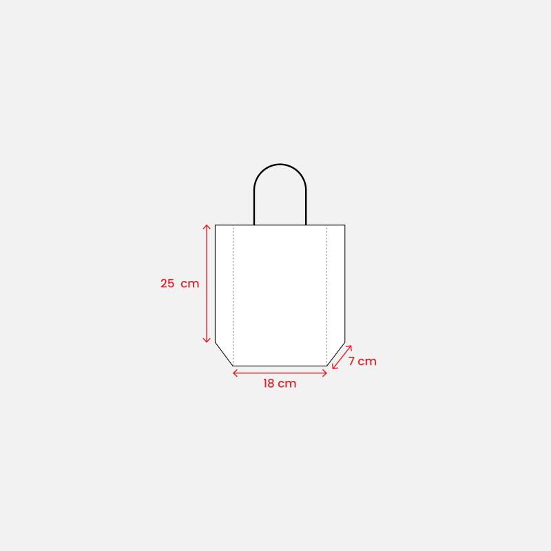 Bolsa de papel plastificado y cable de mangos + tarjetas de visita