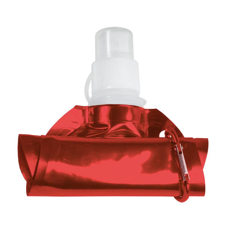 Bidón plegable de PE/PET libre de BPA con mosquetón. Capacidad 480 ml