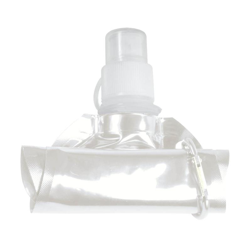 Bidón plegable de PE/PET libre de BPA con mosquetón. Capacidad 480 ml