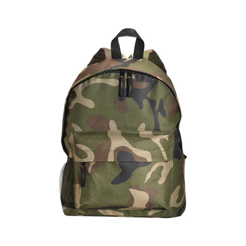 Mochila con bolsillo frontal y lateral de red