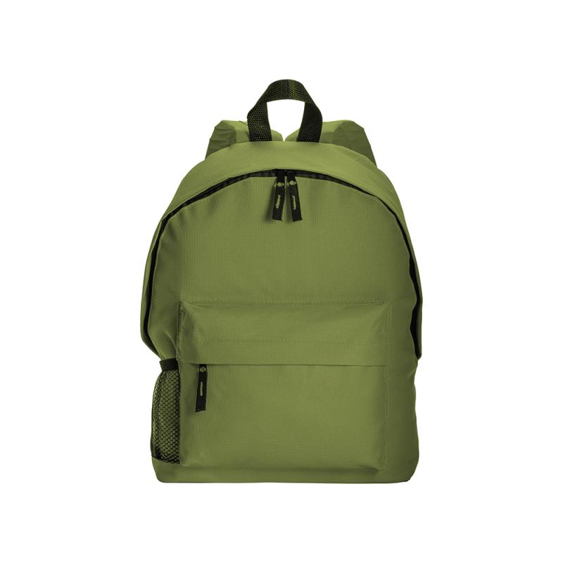 Mochila con bolsillo frontal y lateral de red.