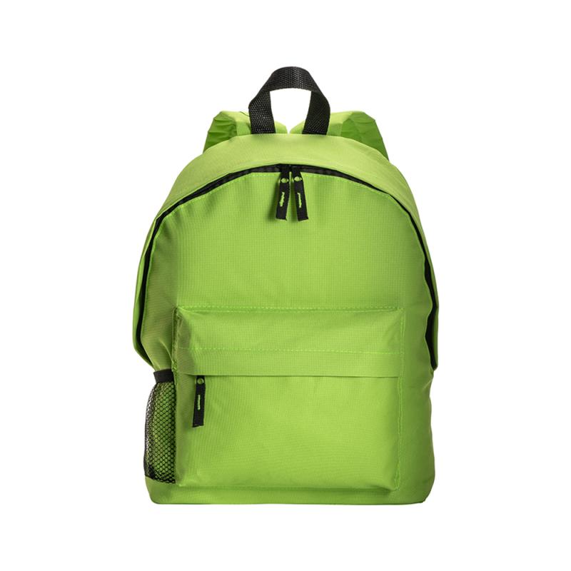 Mochila con bolsillo frontal y lateral de red.