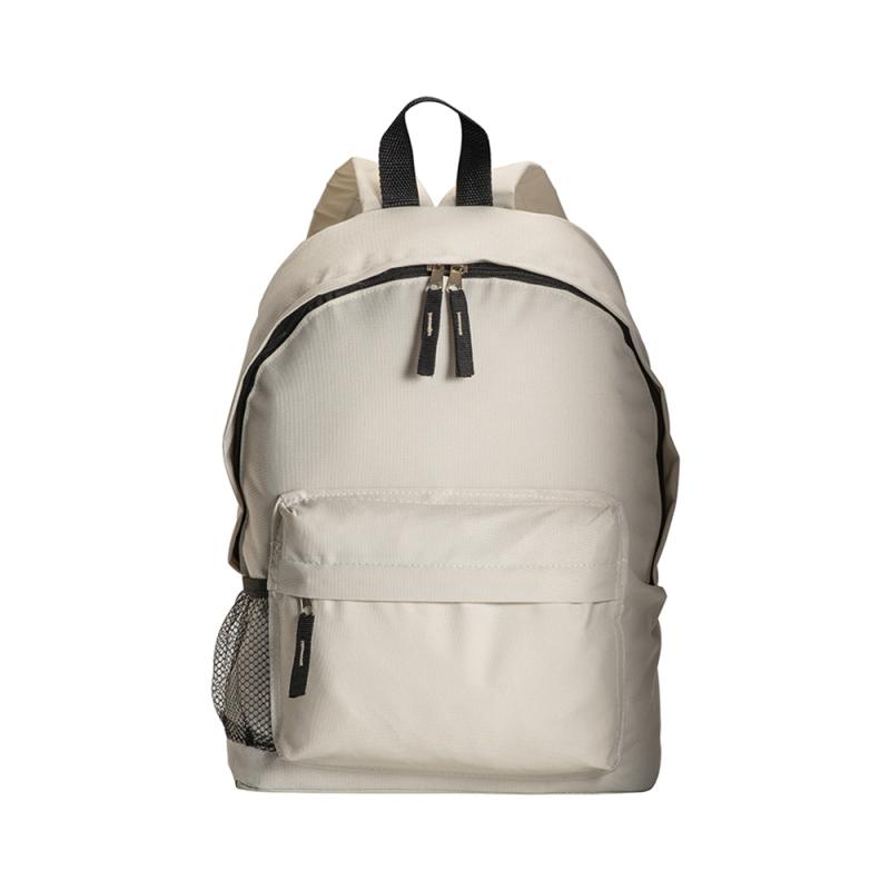 Mochila con bolsillo frontal y lateral de red.