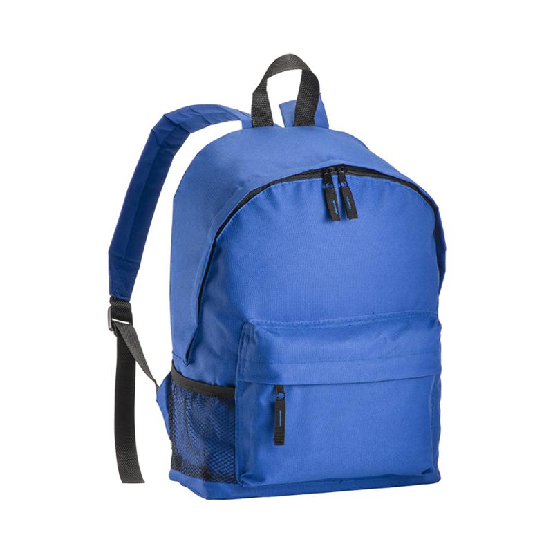 Mochila con bolsillo frontal y lateral de red.