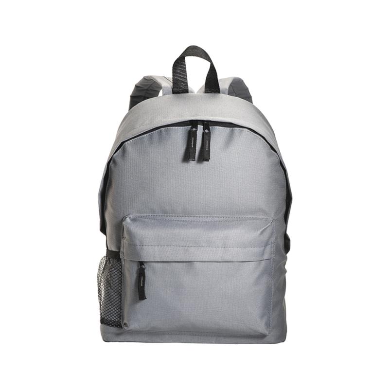 Mochila con bolsillo frontal y lateral de red.