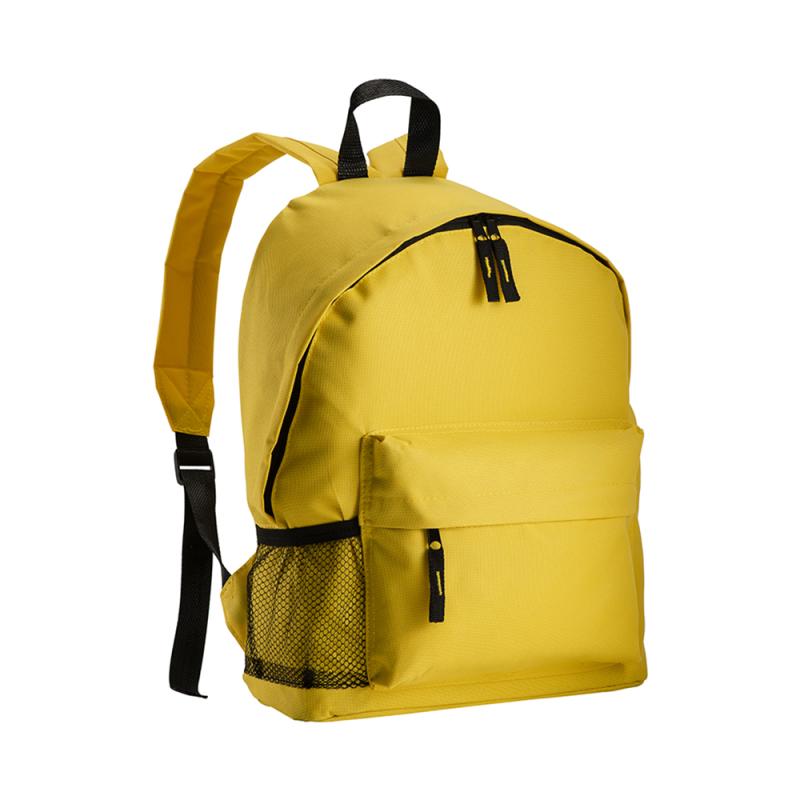 Mochila con bolsillo frontal y lateral de red.