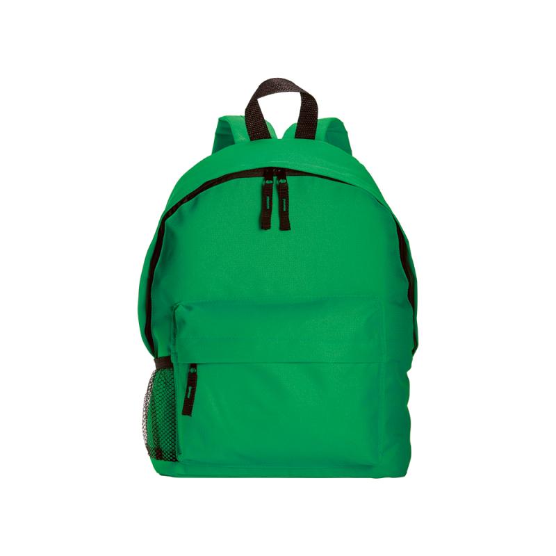 Mochila con bolsillo frontal y lateral de red.