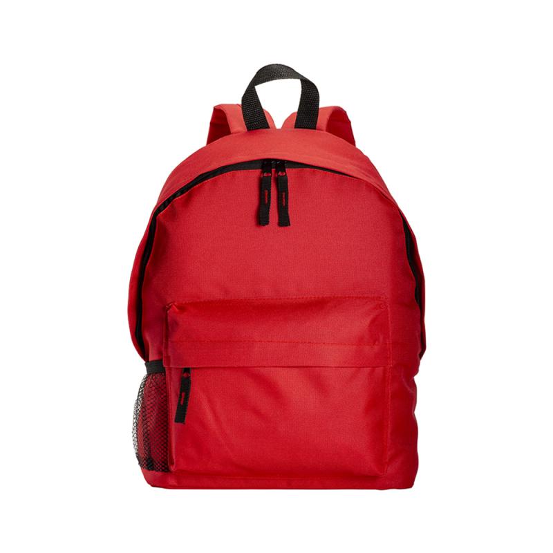 Mochila con bolsillo frontal y lateral de red.