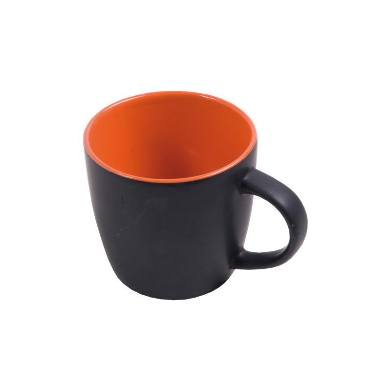 Taza negra de cerámica con dentro colorado (caja individual) (0,35 L)