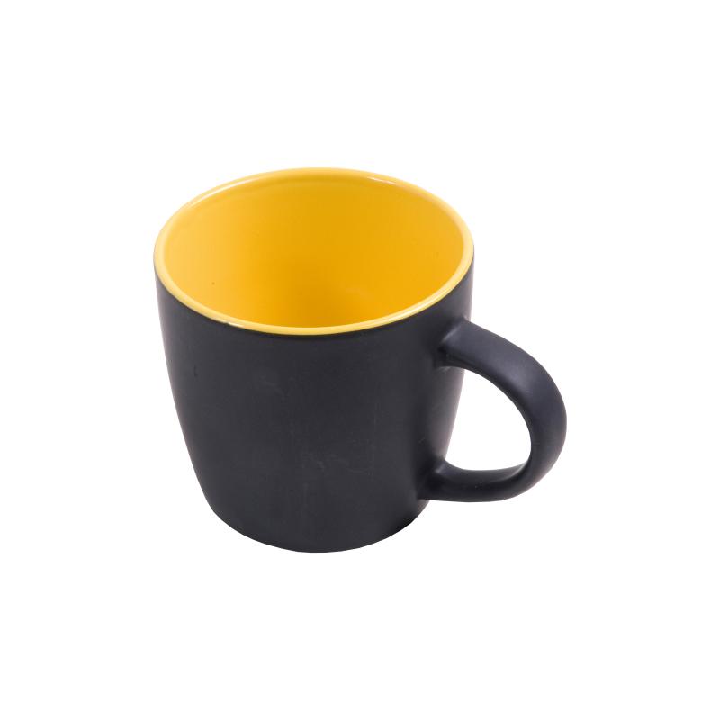 Taza negra de cerámica con dentro colorado (caja individual) (0,35 L)