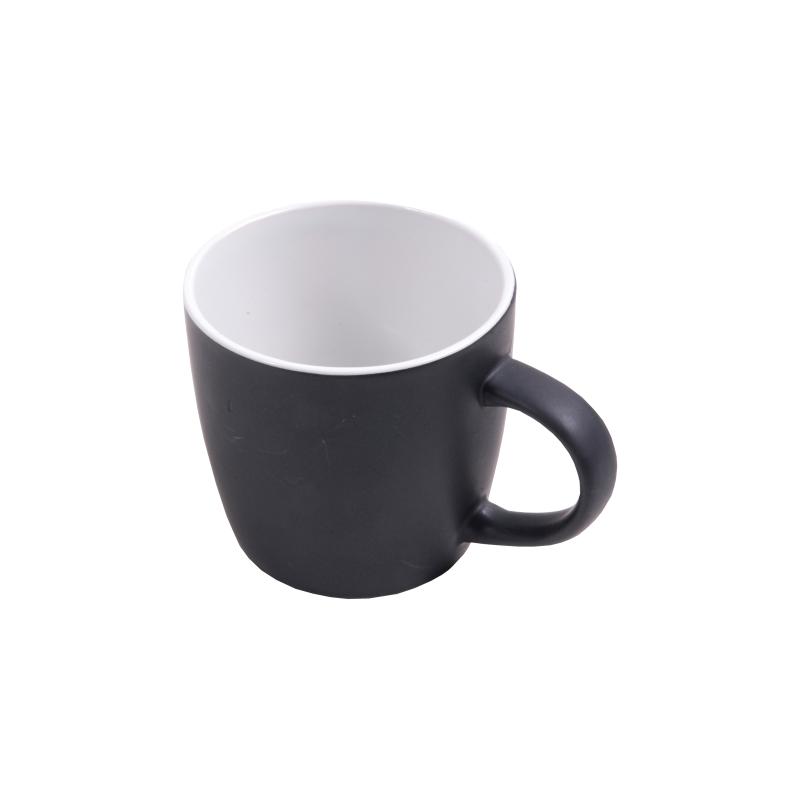 Taza negra de cerámica con dentro colorado (caja individual) (0,35 L)