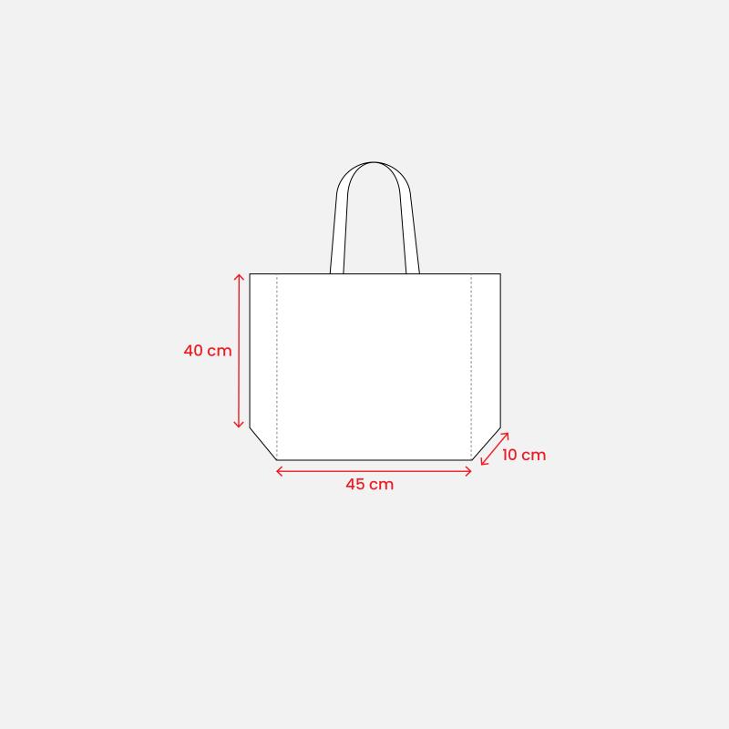 Bolsa de polipropileno laminado, asas cinta y fuelle