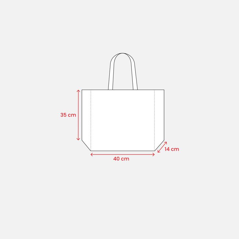 Bolsa de polipropileno laminado, asas cinta y fuelle