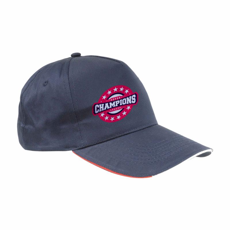 Gorra de 5 paneles de algodón Italia.