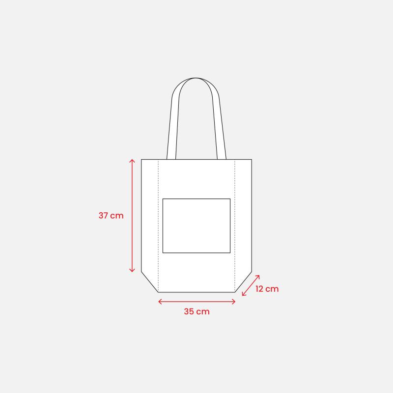 Bolsa con asas y bolsillo frontal en algodón