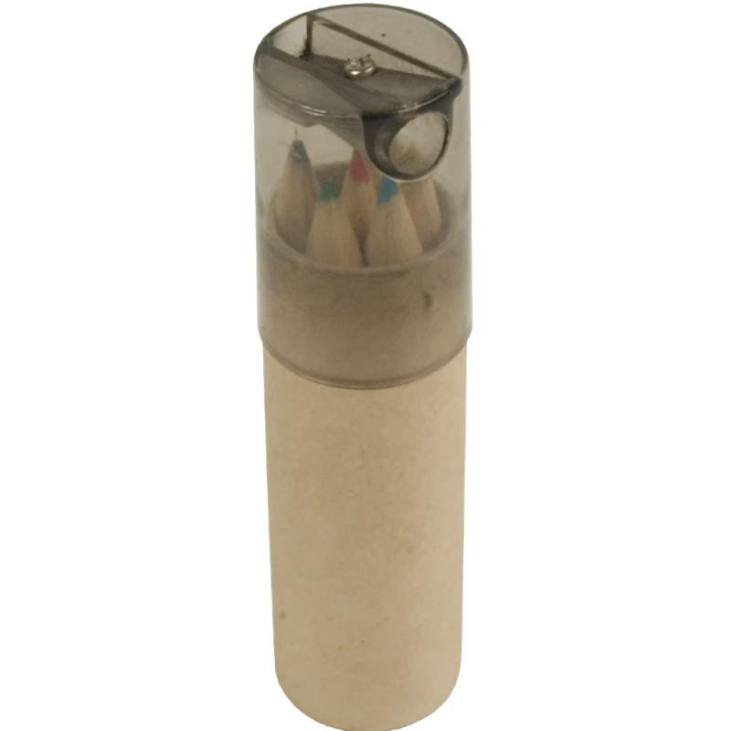 6 lápices hexagonales de color con sacapuntas